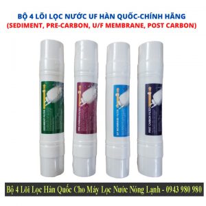 Bộ 4 Lõi Lọc Hàn Quốc Cho Máy Lọc Nước Nóng Lạnh