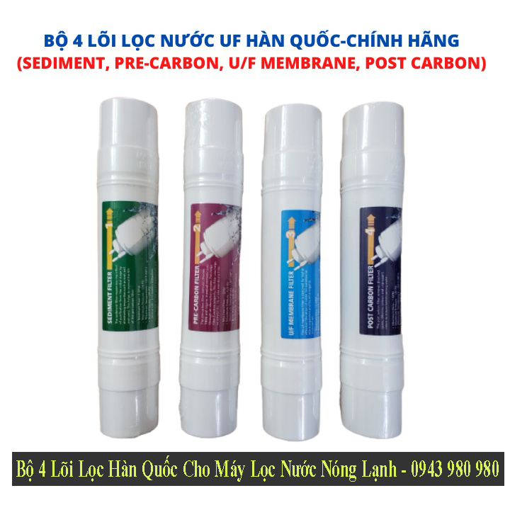 Bộ 4 Lõi Lọc Hàn Quốc Cho Máy Lọc Nước Nóng Lạnh